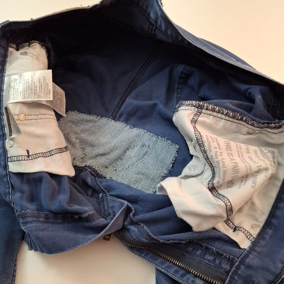 Men's Levi’s 514 Thrashed Sun Faded Pants Vintage Cotton Canvas Patched Distress - Picture 15 of 16